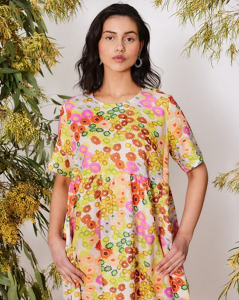 Togetherness Mira Smock Dress - Everlasting Print