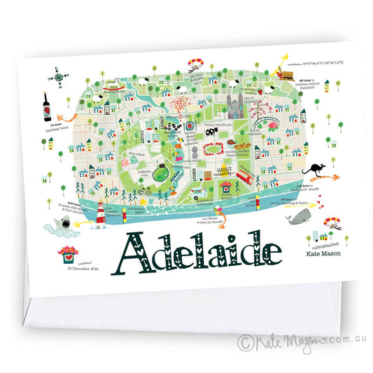 Adelaide Map GREETING CARD 