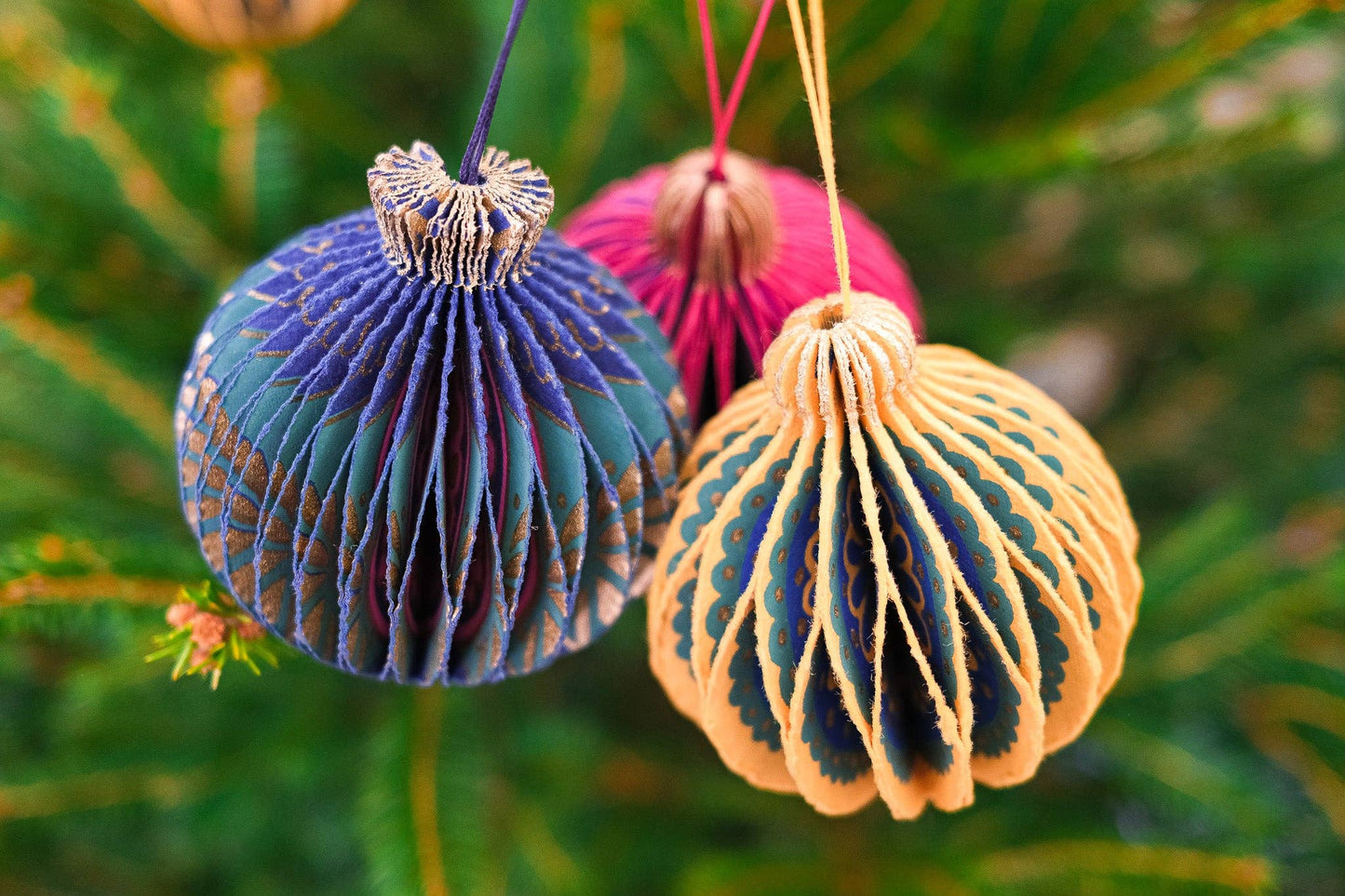 Blue Bauble Honeycomb Decoration