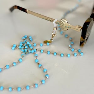 Salty Safari Sunglass Chain - Turquoise Crystals