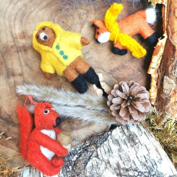 Handmade Felt Rusty Fox Hanging Decoration