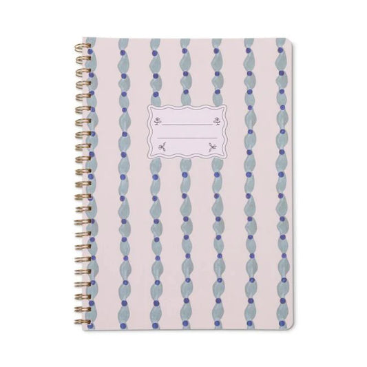 Large Twinwire Notebook - Wavy Blue