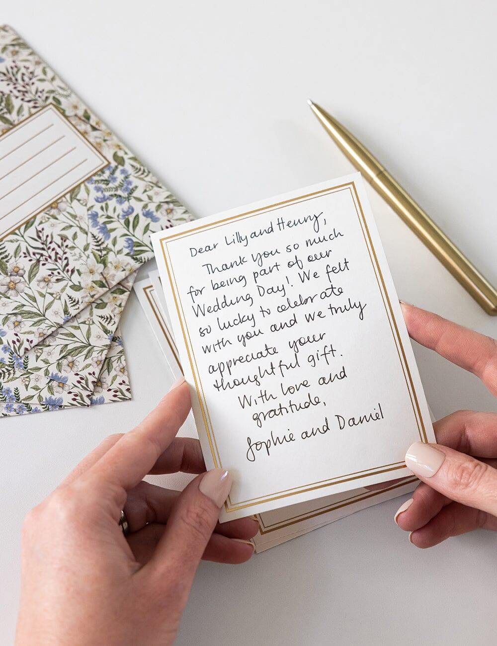 Bespoke Letterpress - Forget Me Not 4pk Scallop Notecard Set