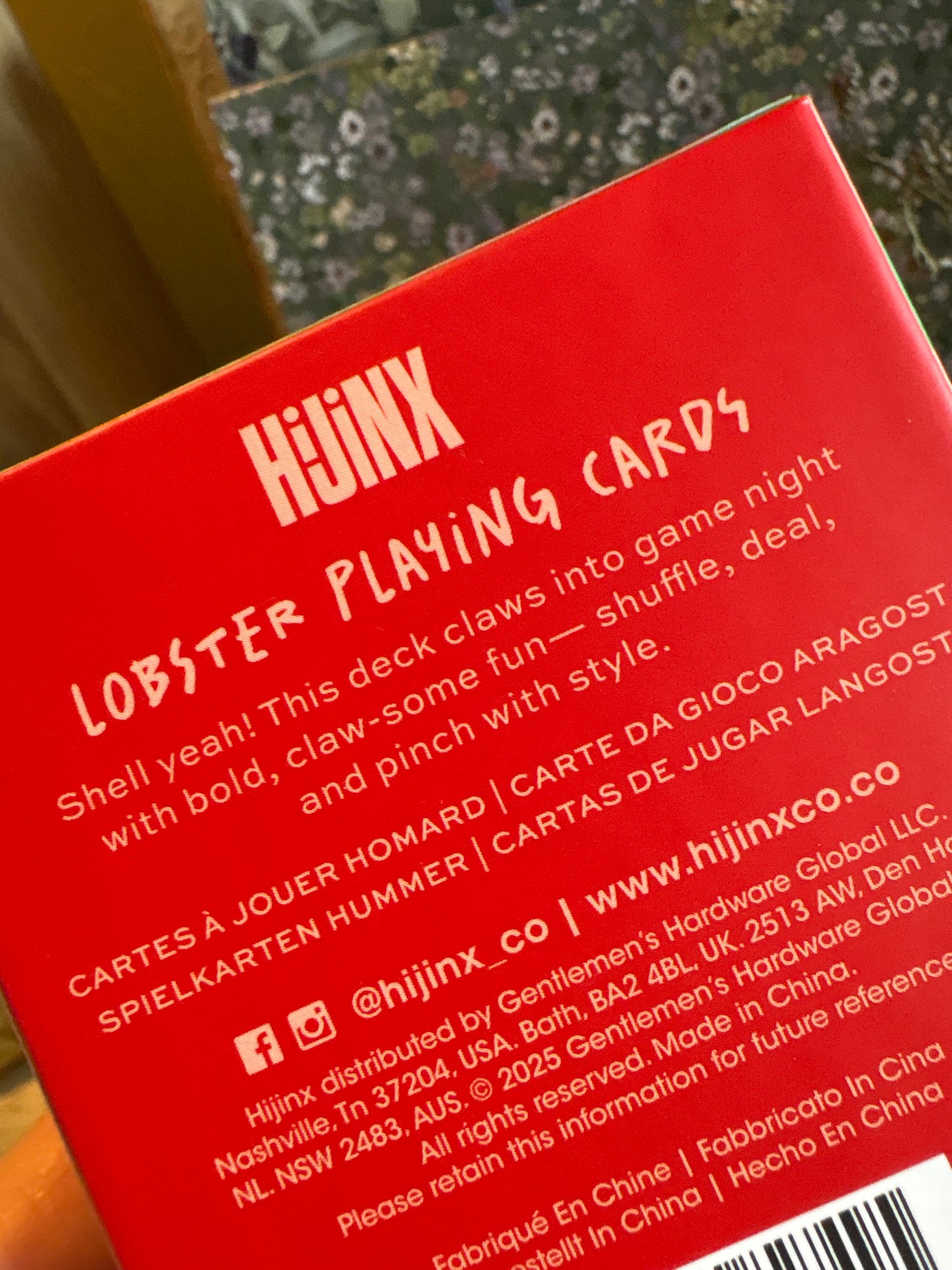 Playing Cards - Lobster