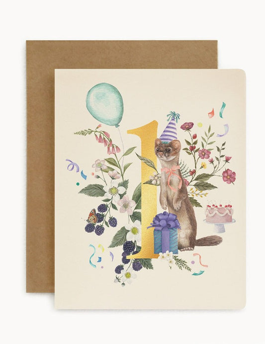 Bespoke Letterpress - 1st Birthday Card