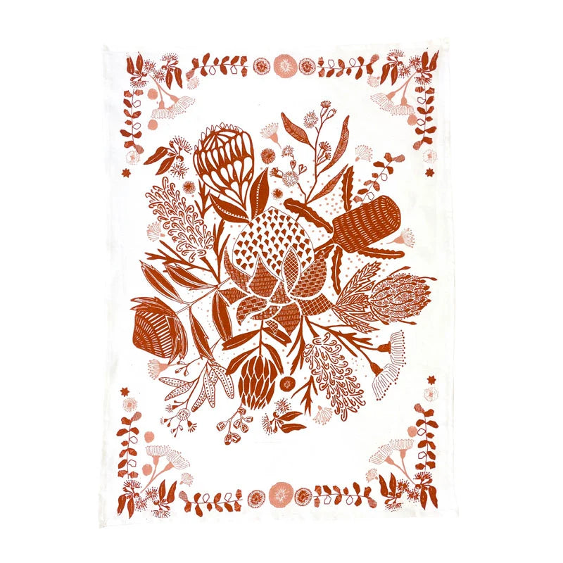Tinker Tea Towel - Folk Teracotta