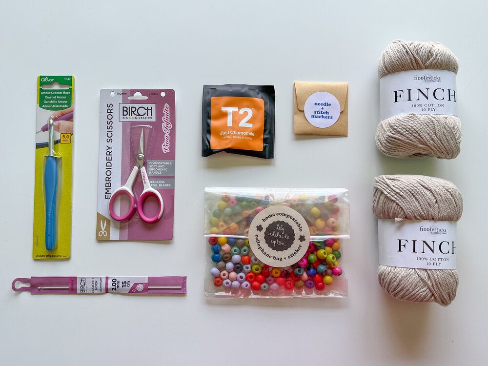 Lily Upton Learn to Crochet - Beaded Mosu Bag Kit