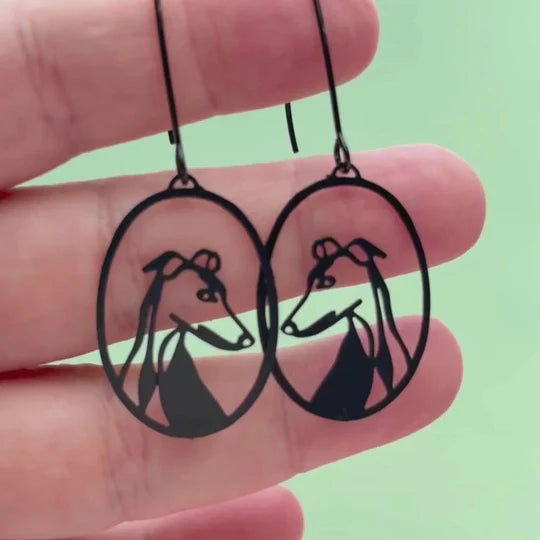Denz earrings - Mini Greyhound/Iggy Earrings - Black