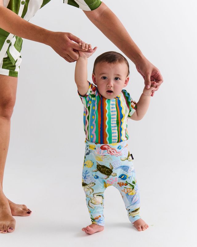 Kip and Co Drop Baby Crotch Pants - Reef Life
