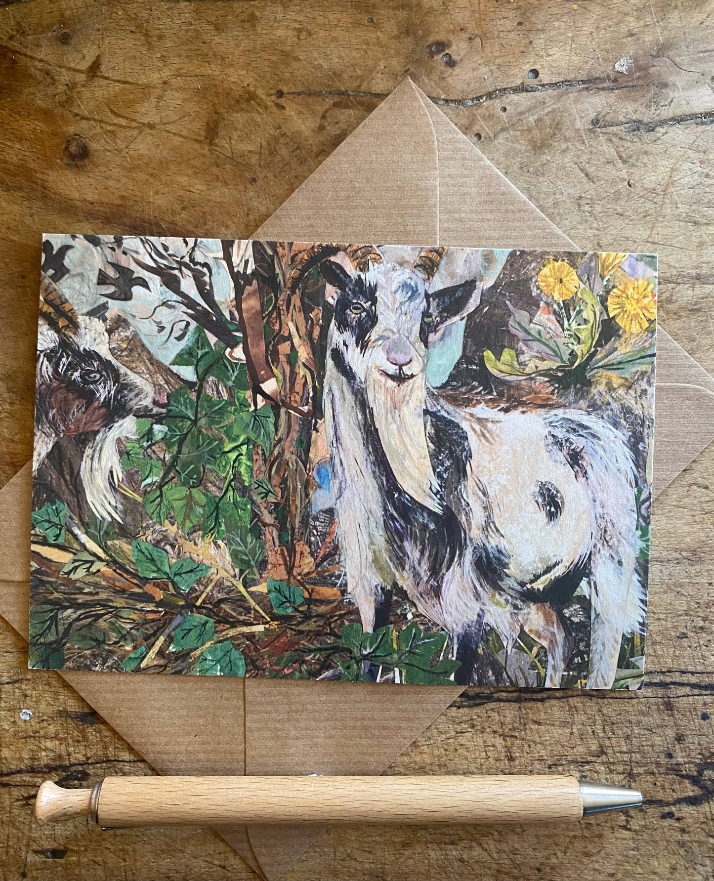 A6 Cheddar Goats postcard 