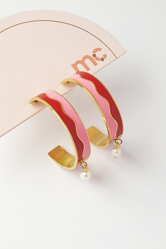 Middle Child Earrings - Meridian (red/pink)