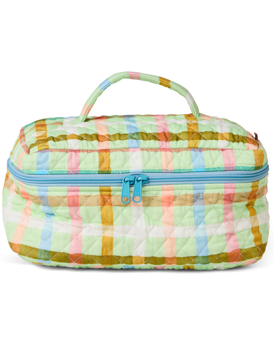 Kip and Co Quilted Toiletry Case - Candy Check Mint