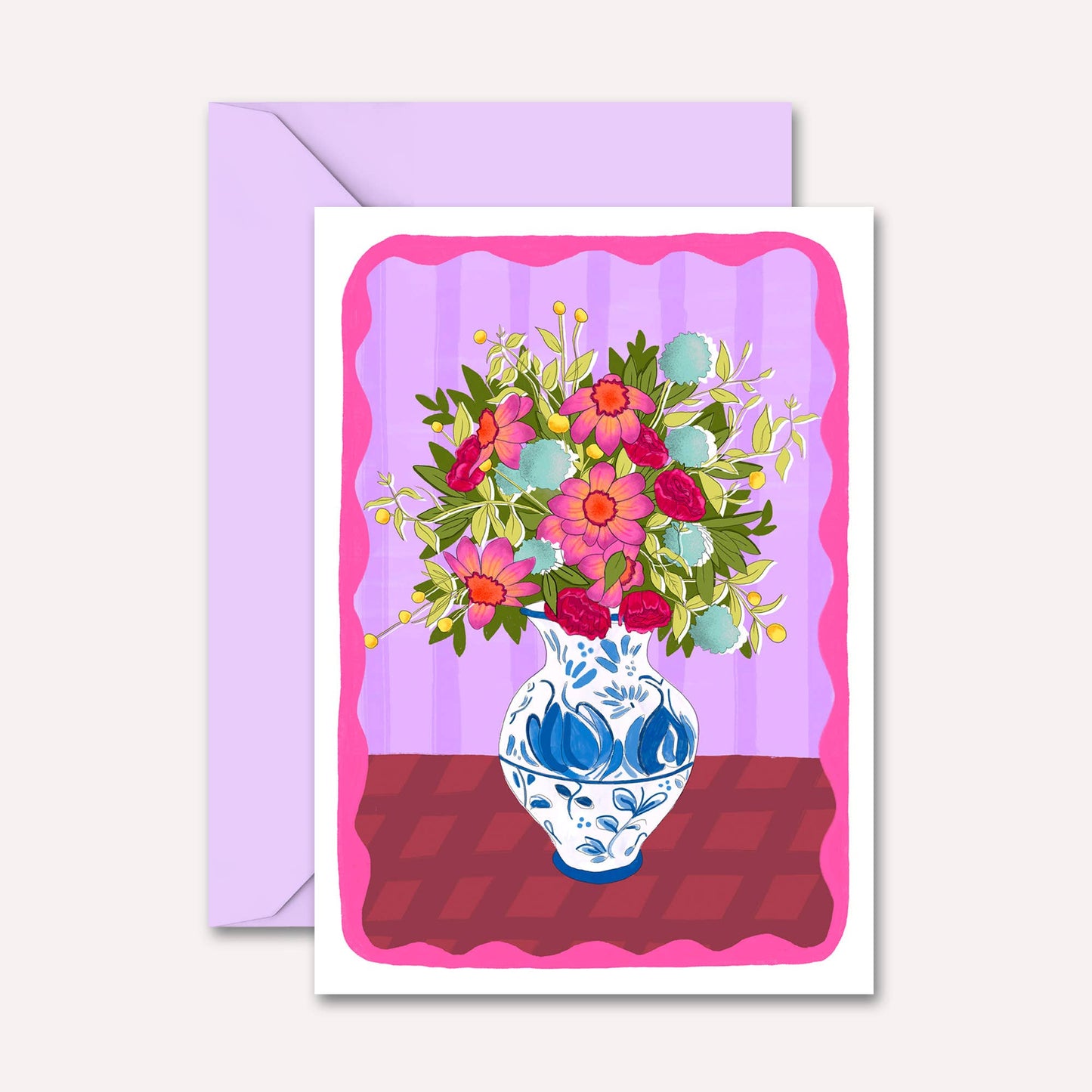Pink Bouquet in Vase Card | Just Because, Any Occasion