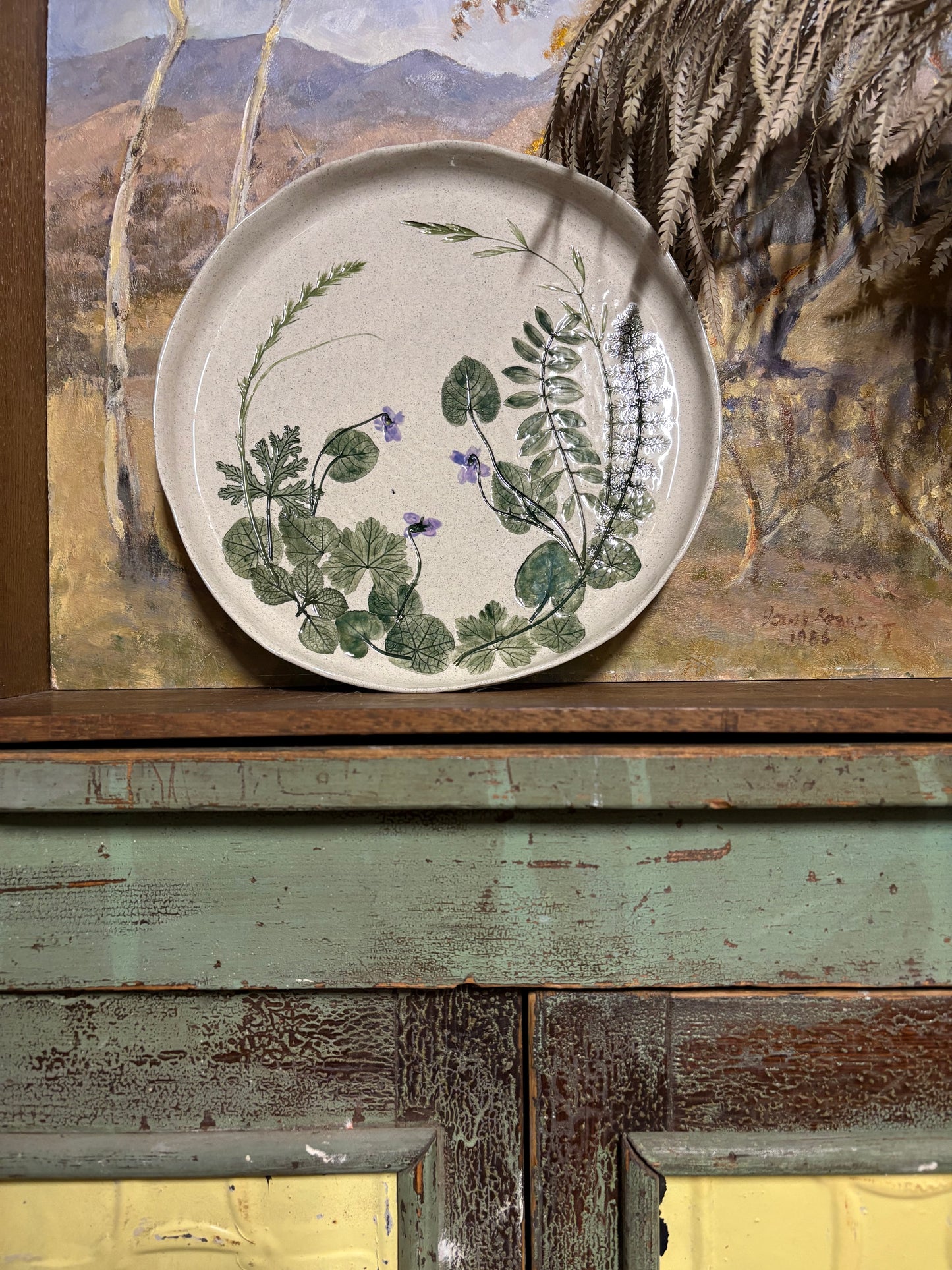 Handmade Ceramic Cottage Garden Platter