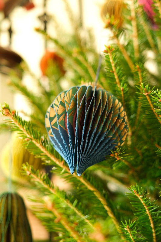 Blue Bauble Honeycomb Decoration