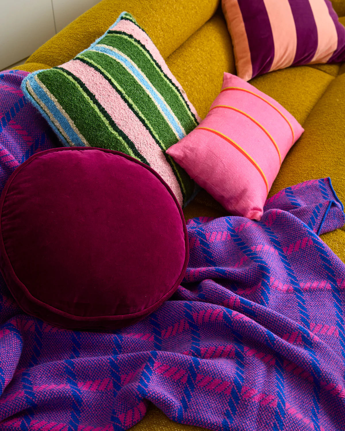Kip and Co Pink Punch Check Blanket