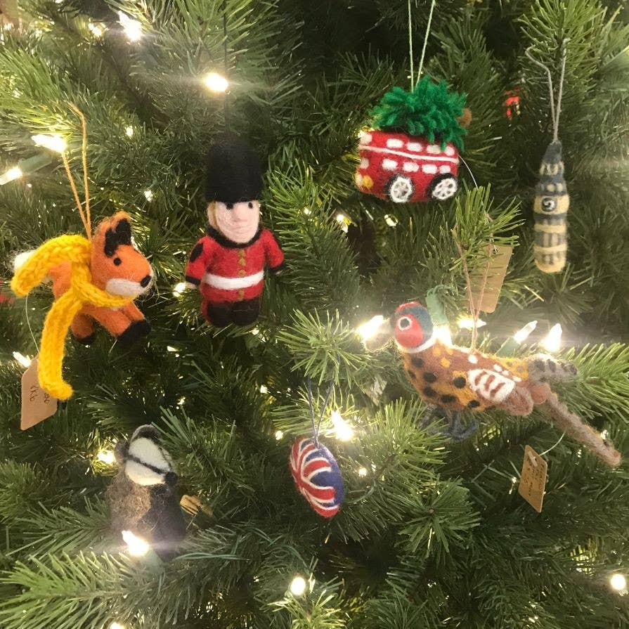 Handmade Felt Rusty Fox Hanging Decoration