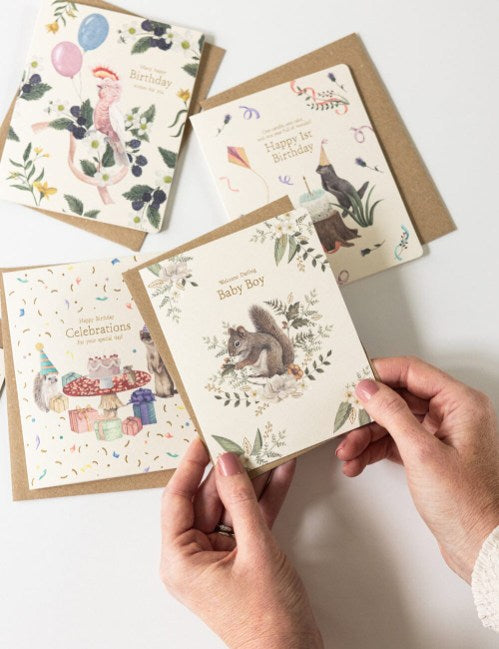 Bespoke Letterpress - Welcome Darling Baby Boy Card