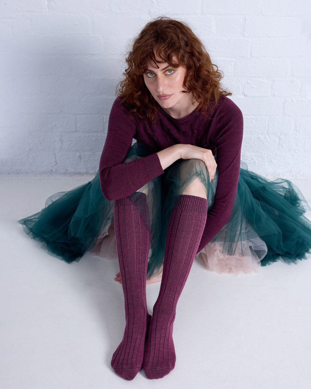 Tightology Long Rib Merino Wool Socks