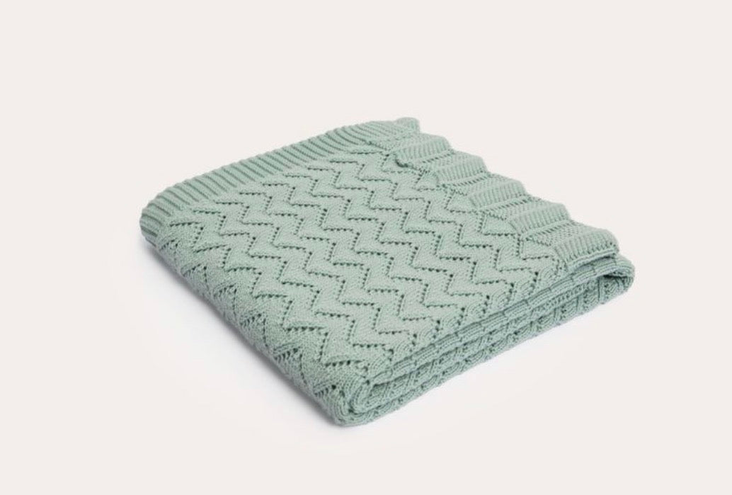 DLux Mica Chevron Pointelle Baby Blanket