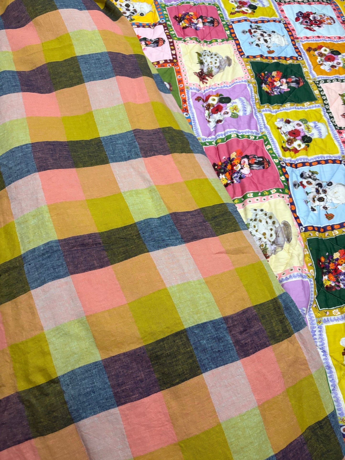 Kip and Co Florida Tartan Linen Quilt Cover