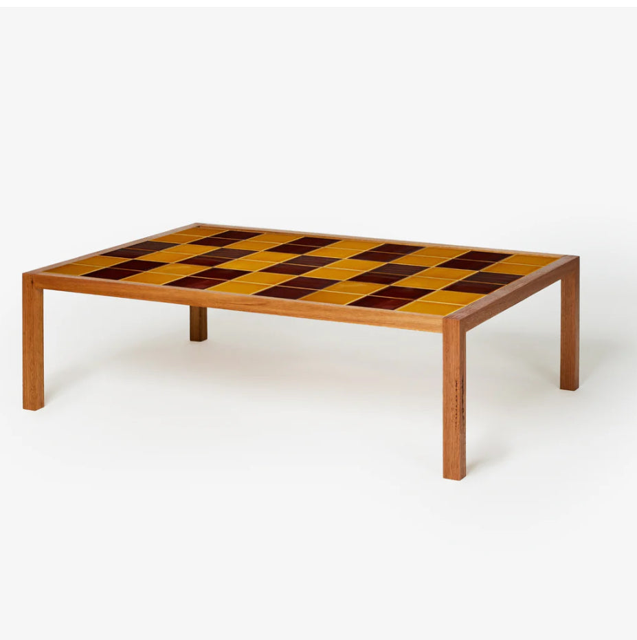 Bonnie and Neil Tiled Coffee Table Chocolate/Mustard