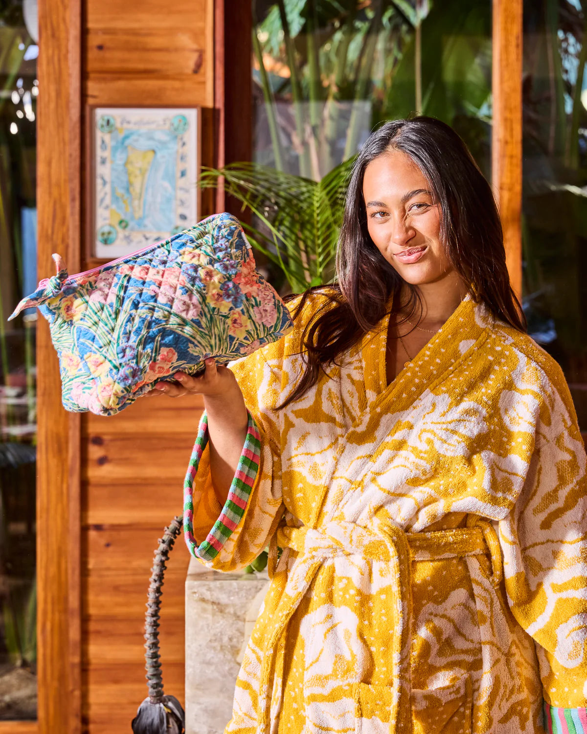 Kip and Co x Anna Spiro Quilted Cotton Toiletry Purse - Gladiolus