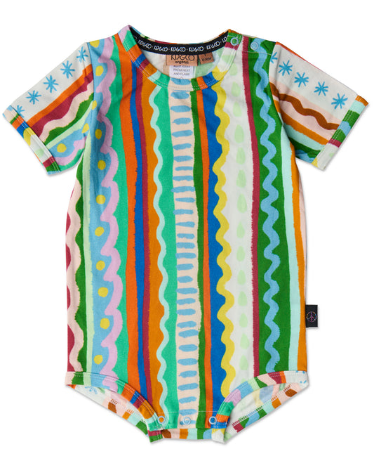 Kip and Co Organic Short Sleeve Romper - Beach Patterns