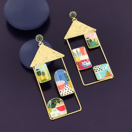 Taratata Jewellery - Curieuse Large House Stud Earrings