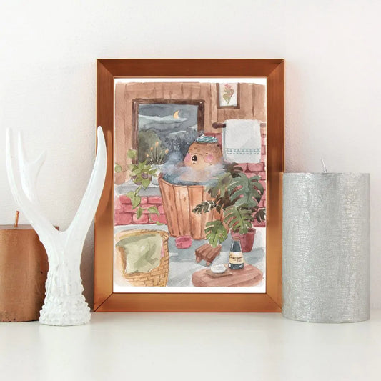 Nanan Studio ‘Mr Otter Takes a Bath’ Fine Art Print