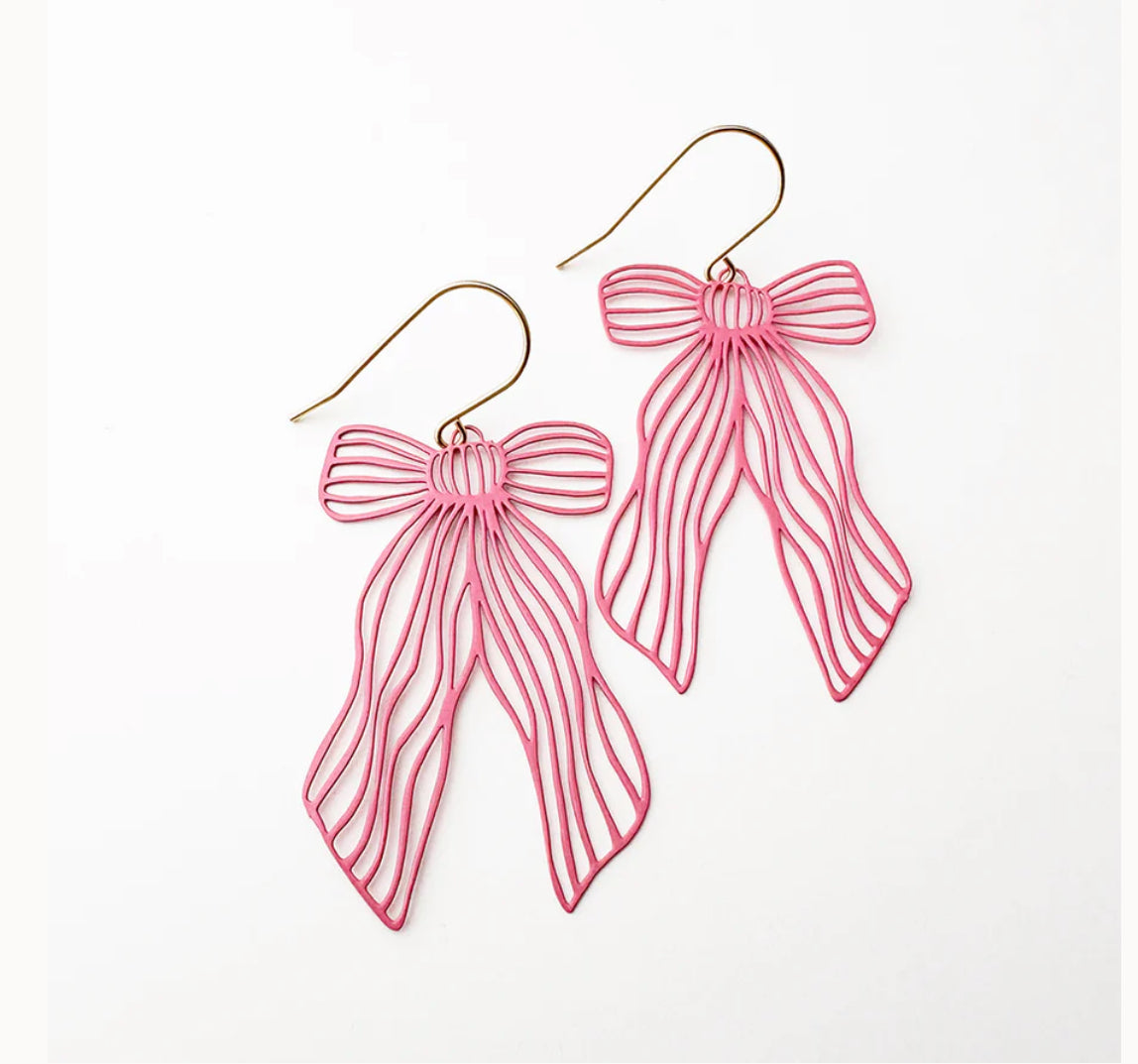 Denz Pretty Bow Pink Earrings