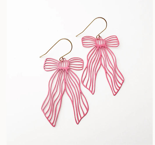 Denz Pretty Bow Pink Earrings
