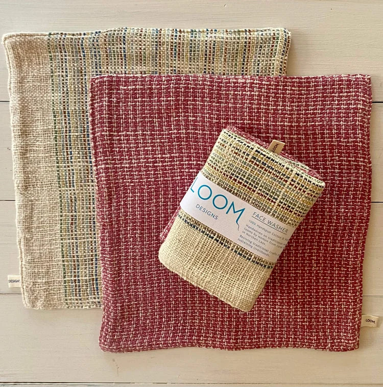 Loom Cotton Face Washers - 2 pack