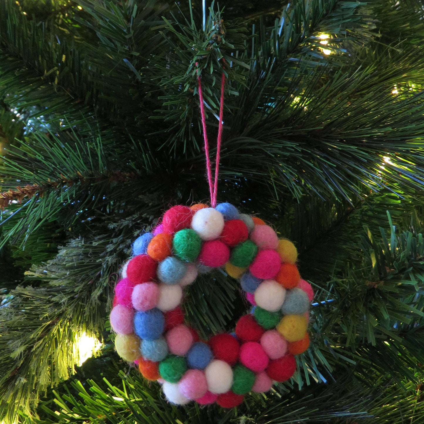 Handmade Felt Mini Multi Wreath Xmas Hanging Decoration