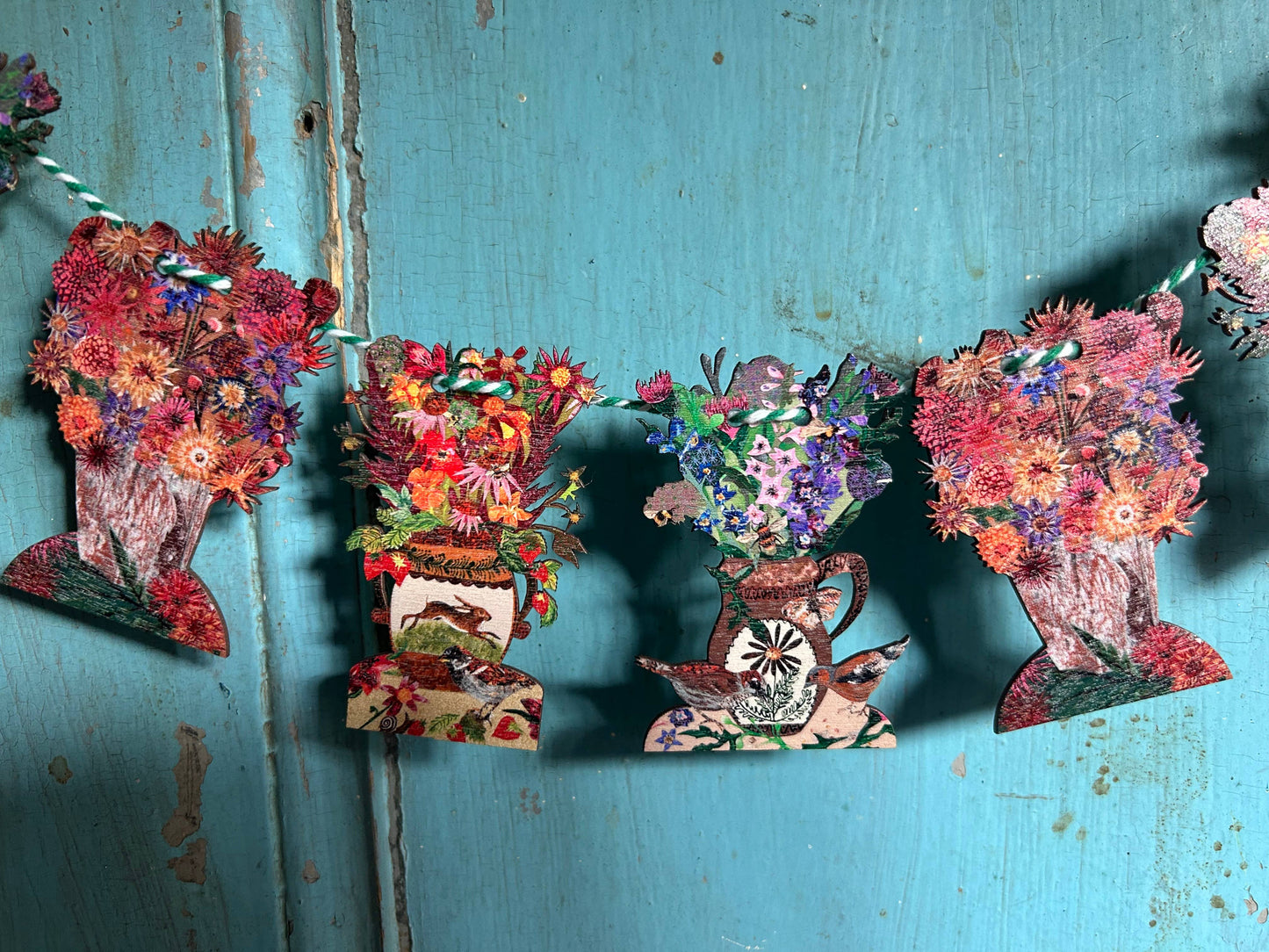 Pop out make your own floral wooden garland 