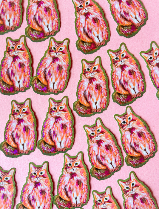 Katie Daisy ‘Pink Glitter Kitty’ Sticker