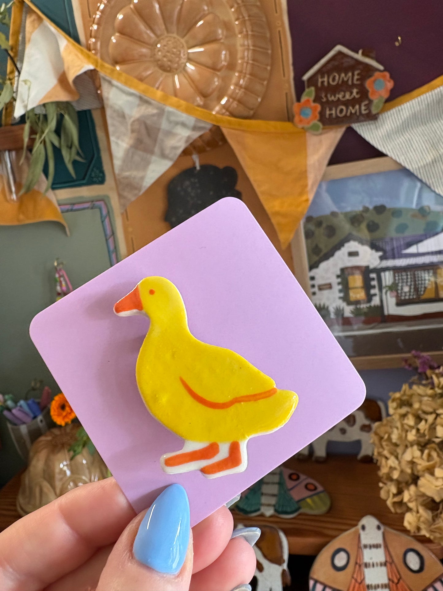 Togetherness Ceramic Brooch - duckling