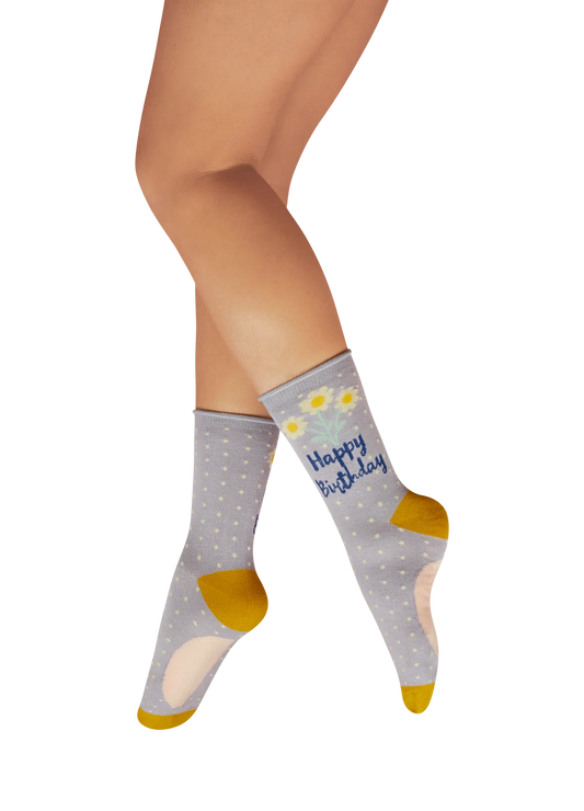 Powder Happy Birthday Daisies Ankle Socks