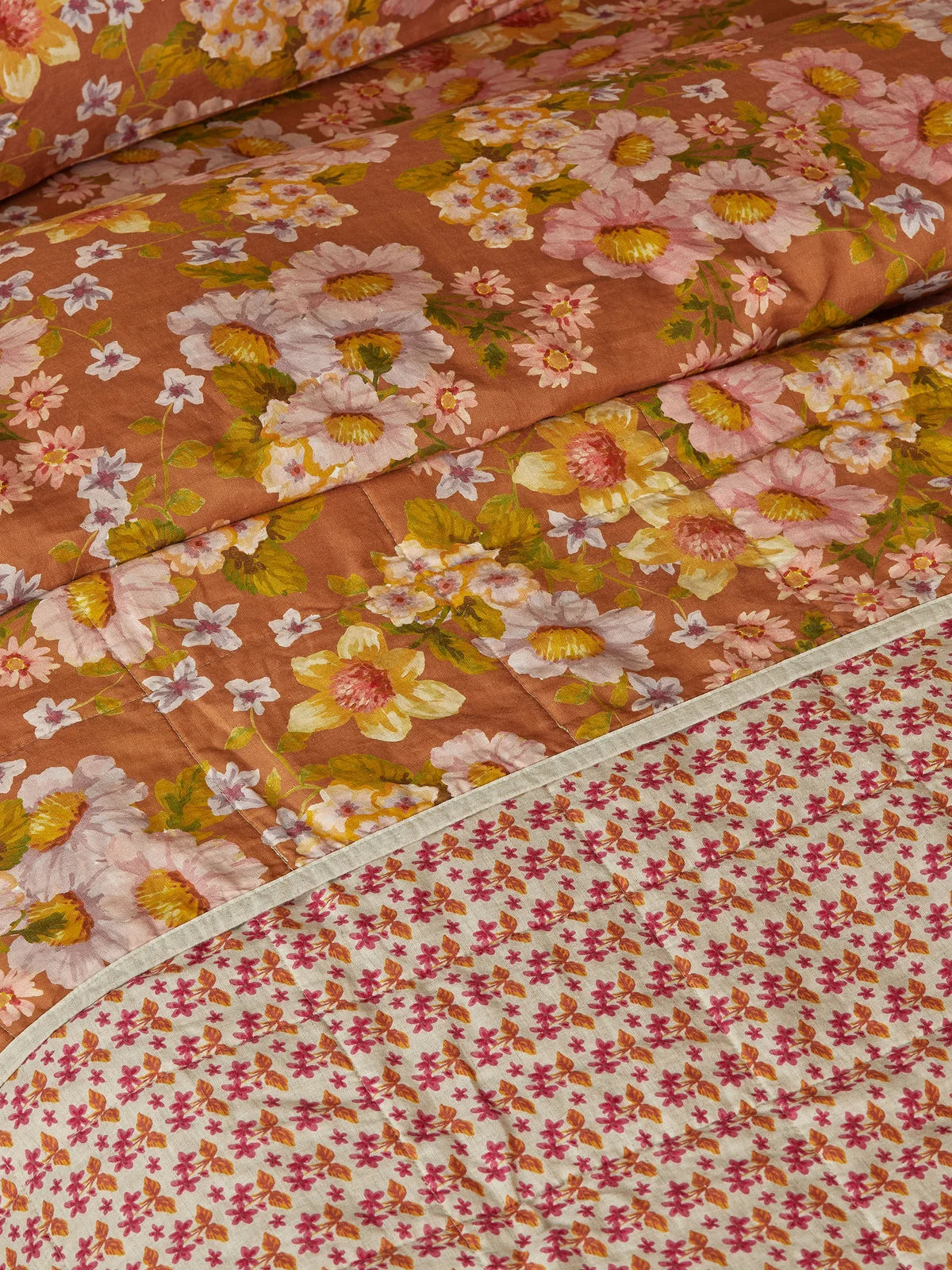 Bonnie and Neil Buttercup RUST reversible linen throw