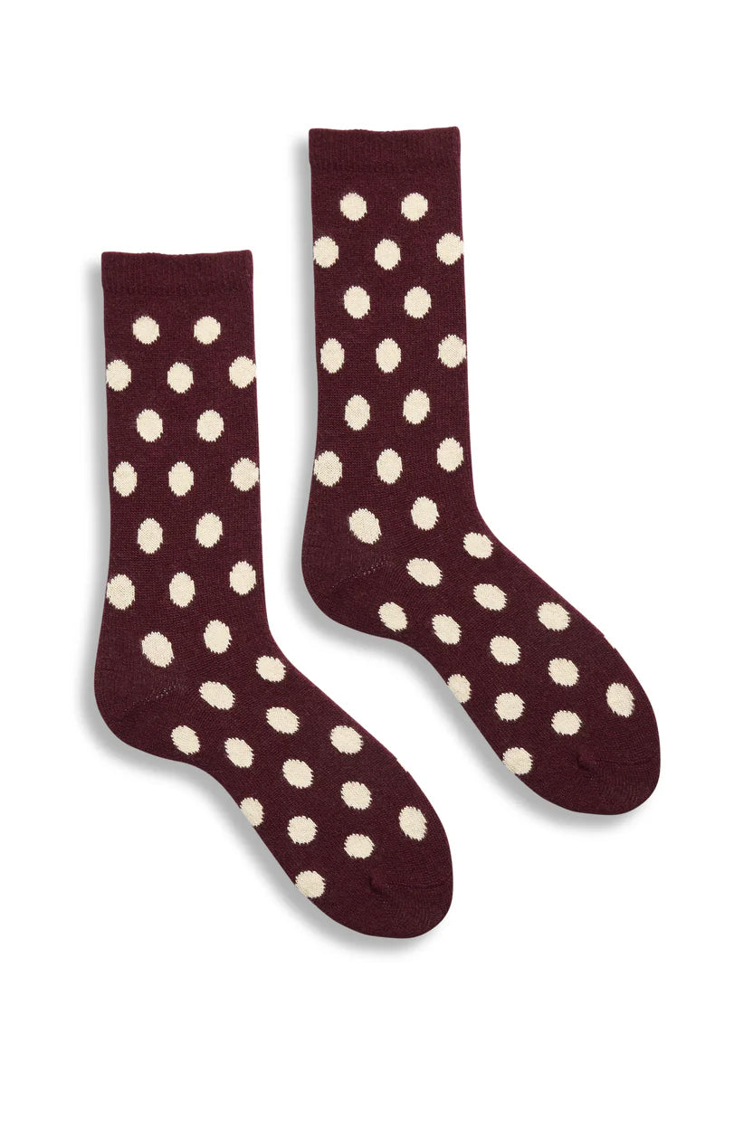 lisa b Women’s Merino Wool and Cashmere Socks - Dot