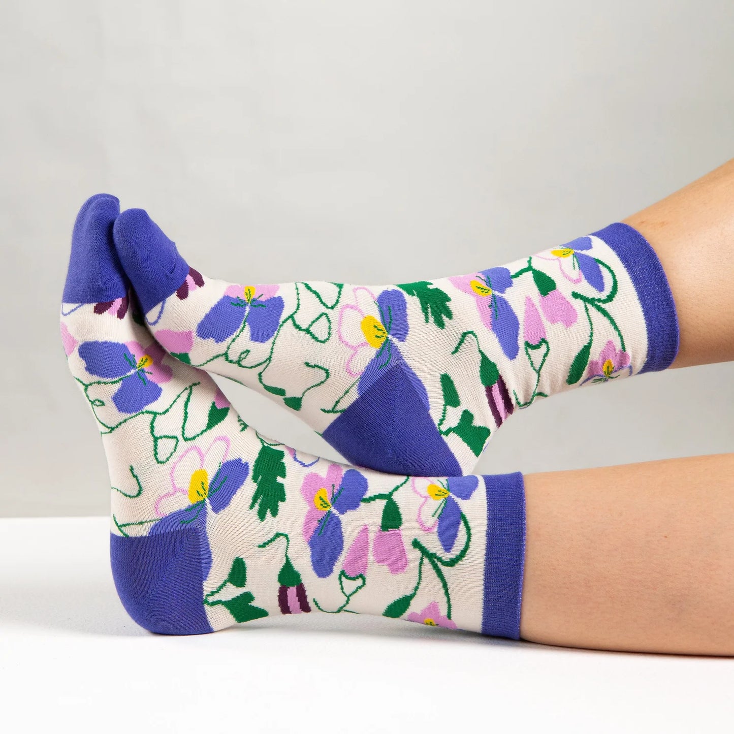 Hello Maë Pansy Socks - Off White