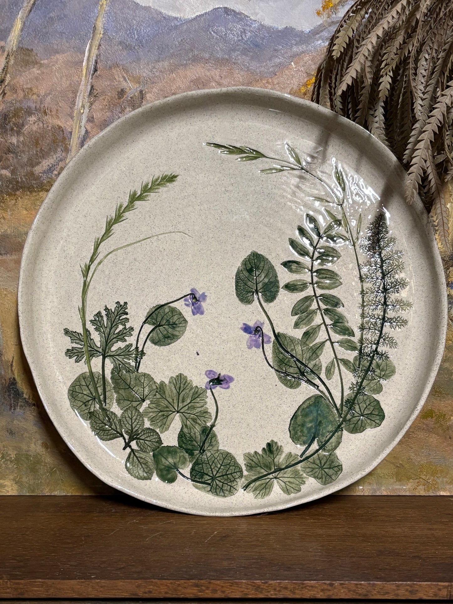 Handmade Ceramic Cottage Garden Platter