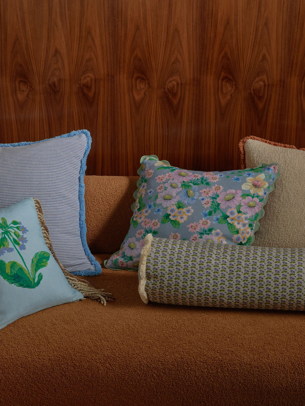 Bonnie and Neil Cushion - Buttercup Blue 50cm