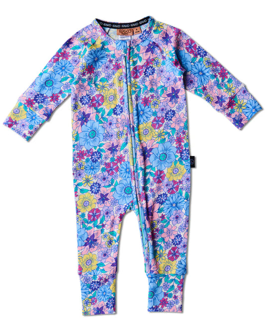 Kip and Co Organic Long Sleeve Zip Romper - Bunch of Fun