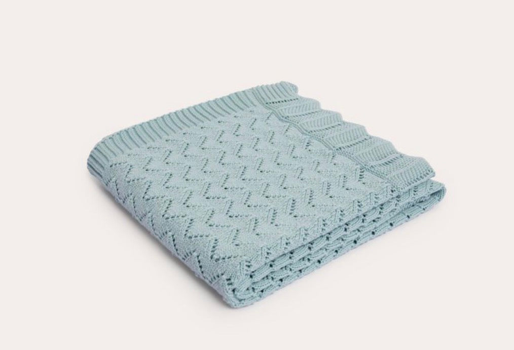 DLux Mica Chevron Pointelle Baby Blanket