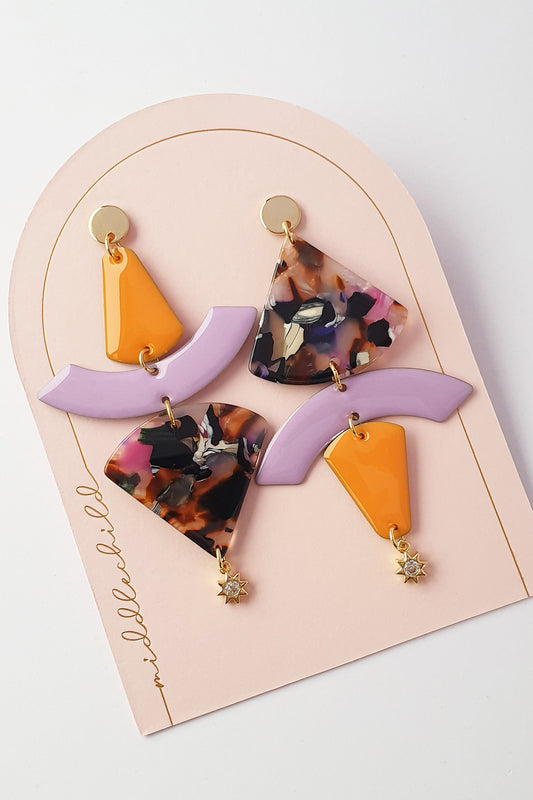 Middle Child Earrings - Trapeze Purple