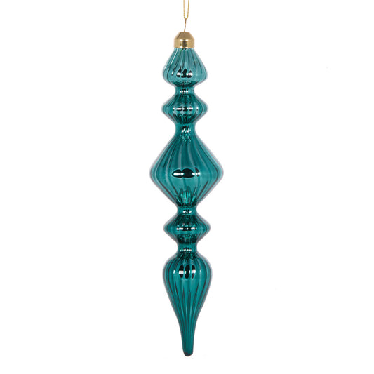Retro Aqua Glass Finial Decoration