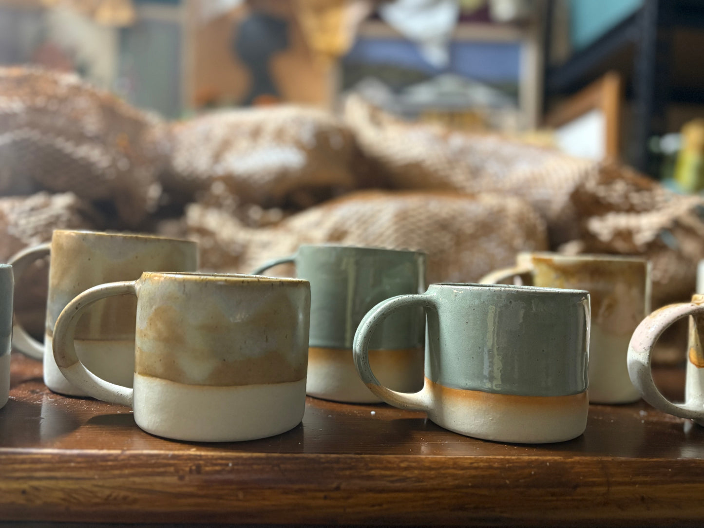 Kim Wallace Ceramic Short Mug - Sage