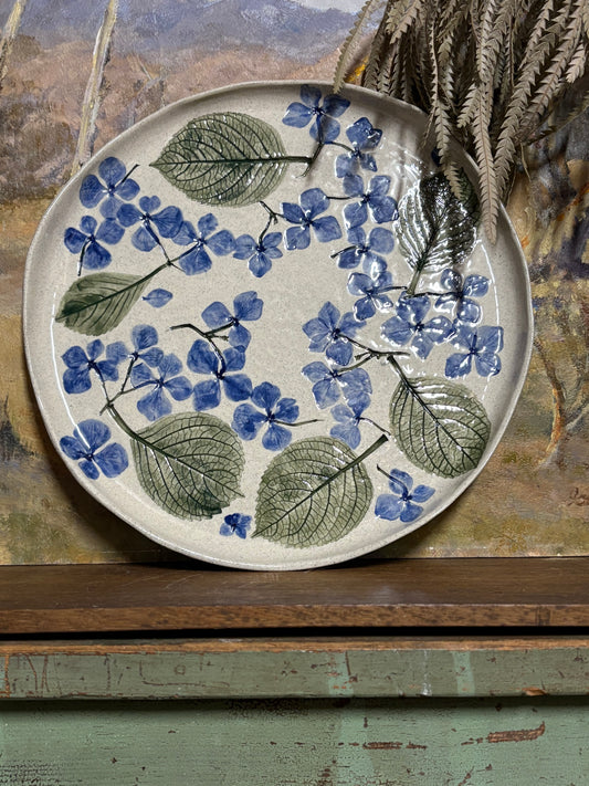 Handmade Ceramic Hydrangea Platter