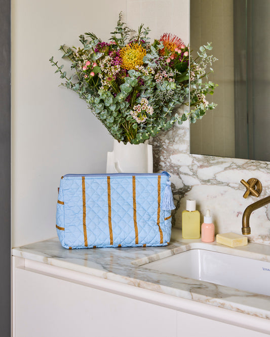 Kip and Co Quilted Toiletry Purse - Como Stripe